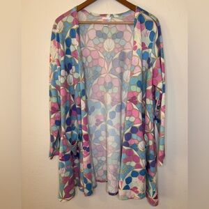LuLaRoe Caroline Cardigan Pastel Cardigan with Pockets Large
